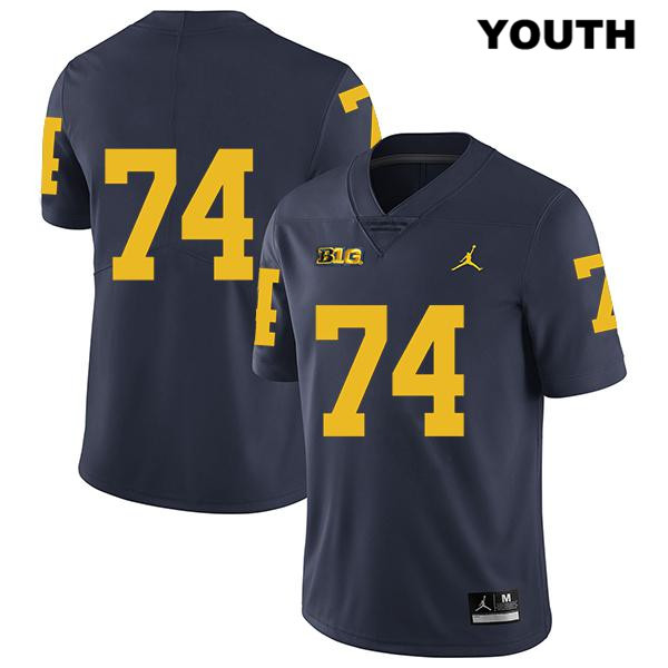 Youth NCAA Michigan Wolverines Ben Bredeson #74 No Name Navy Jordan Brand Authentic Stitched Legend Football College Jersey OD25F13UY